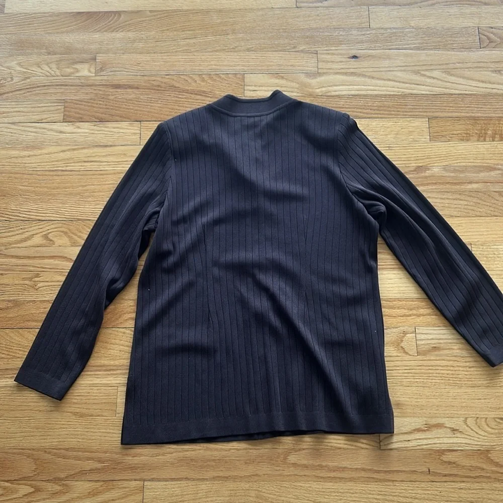 Women’s Misook Brown Button up Sweater Size M - Picture 5 of 6